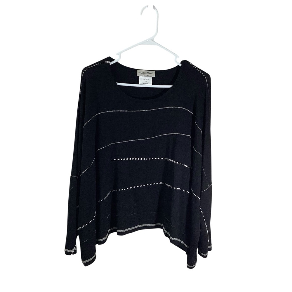 Ivan Grundahl Batwing Sleeve Big Striped Pullover Lagenlook